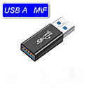 Адаптер перехідник USB A 3.0 Male - USB A Female Black, фото 4