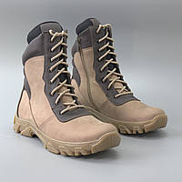 Светло коричневые тактические берцы на молнии армейские ботинки нубук военная обувь Rosso Avangard Himerua