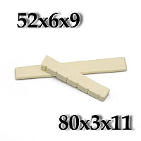 Поріжок та сідло для класичної гітари (пластик) 52х6х9, 80х3х11