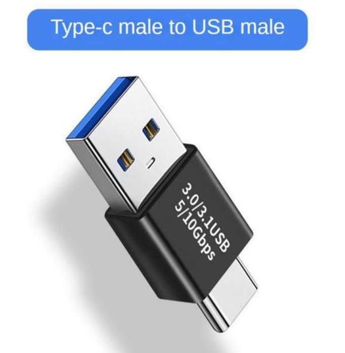 Адаптер перехідник з'єднувач USB 3.0\3.1 Male - Type C Male Black, фото 1