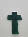 Зелений оніксовий кулон. Кулон хрест із натуральним оніксом, фото 2