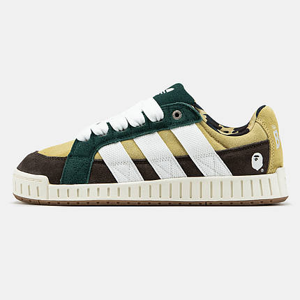 Чоловічі Кросівки Adidas LWST x Bape Yellow Brown Green / Адідас ЛВСТ Бейп Жовті з Коричневим та Зеленим, фото 1