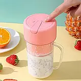 Портативний блендер-склянка з трубочкою Blender Juicer Glass/Блендер для коктейлів/Бездротовий блендер SV227, фото 3