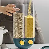 Диспенсер для сипких продуктів, 2 кг, 33х16х8 см, Зелений/Настінний органайзер для круп із дозатором SV227, фото 5