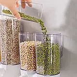 Диспенсер для сипких продуктів, 2 кг, 33х16х8 см, Зелений/Настінний органайзер для круп із дозатором SV227, фото 6