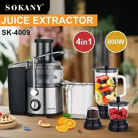 Багатофункціональна кухонна машина Sokany SK-4009, Соковичавниця Блендер-подрібнювач 4в1 для кухні iC227
