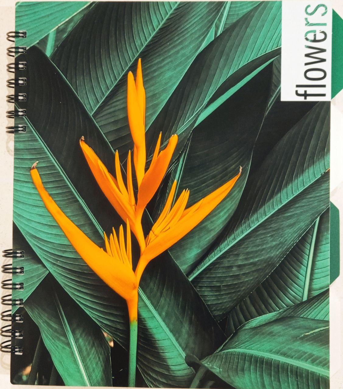 Блокнот "Flowers", B5 (170х205), пластикова обкладинка, спіраль, з розділювачами., 120 арк., клітинка