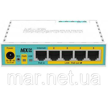 MikroTik hEX PoE lite (RB750UPr2) 5-портовий маршрутизатор