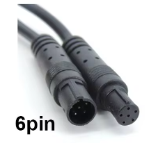 Кабель подовжувач 6 pin 6 контактів 2 метри для задньої камери на дзеркало та відеореєстратор перехідник