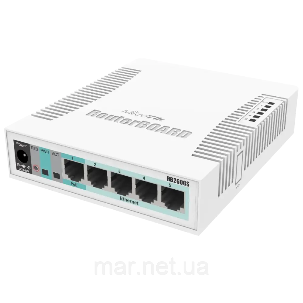 MikroTik RB260GS (CSS106-5G-1S) 5-портовий гігабітний керований комутатор