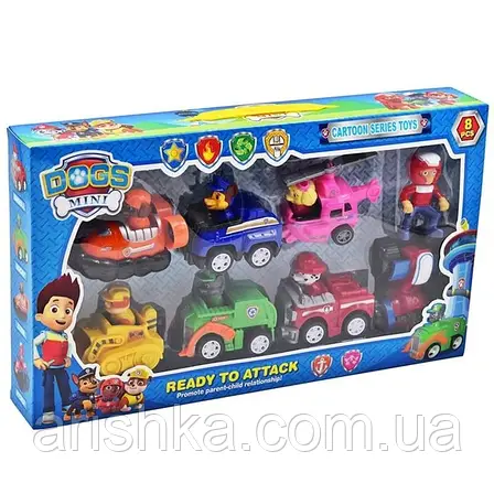 Набір машинок "Щенячий Патруль" DOG Paw Patrol 7 штук 8 см, фото 3