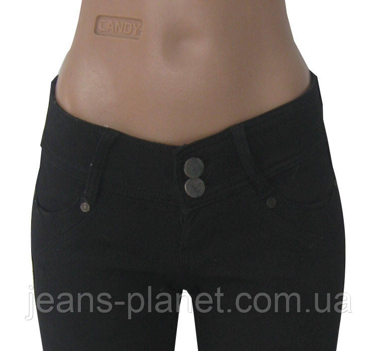 Женские прямые джинсы с низкой посадкой 25 размер чёрного цвета на флисе - фото 2 - id-p437762667