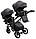 Коляска 2 в 1 для двійнят Bair Kiwi DUO ECO BKD-15 чорний, фото 10