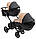 Коляска 2 в 1 для двійнят Bair Kiwi DUO ECO BKD-18/15 капучино/чорний, фото 6