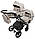 Коляска 2 в 1 для двійнят Bair Kiwi DUO Soft BKD-33 капучино, фото 3