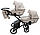 Коляска 2 в 1 для двійнят Bair Kiwi DUO Soft BKD-33 капучино, фото 4