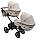 Коляска 2 в 1 для двійнят Bair Kiwi DUO Soft BKD-33 капучино, фото 5