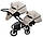 Коляска 2 в 1 для двійнят Bair Kiwi DUO Soft BKD-33 капучино, фото 7