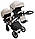 Коляска 2 в 1 для двійнят Bair Kiwi DUO Soft BKD-33 капучино, фото 8