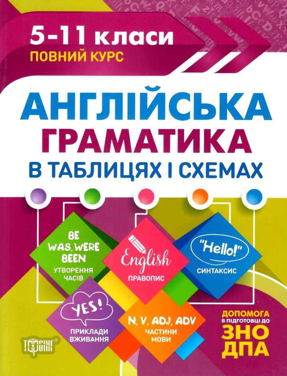 Книга "Англійська граматика в таблицях і схемах. 5-11 класи" — Погоджих Г. (На українській мові)