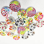 Гудзик дерев'яний "Візерунок" 15 мм (1 шт), фото 2