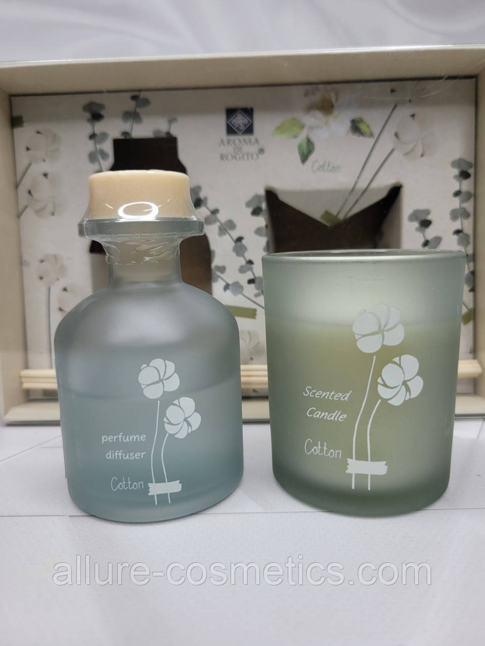 Набір Аромодифузор і Свічка Aroma Di Rogito Cotton 50 мл + 90 г