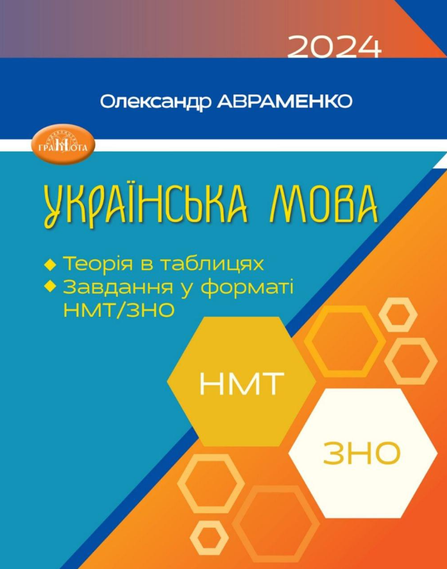 Книга "ЗНО/НМТ 2024. Українська мова. Теорія в таблицях" - А. Авраменко (Українською мовою)