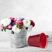 Декоративні металеві відра.