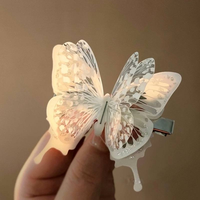 Шпилька для волосся Метелика біла, шпилька, затискач, прикраса/FS-2326