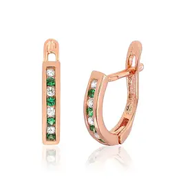 Позолочені сережки зі вставками