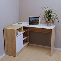 Кутовий письмовий стіл із вбудованою тумбою та відкритими полицями СП-113 Тіса Меблі