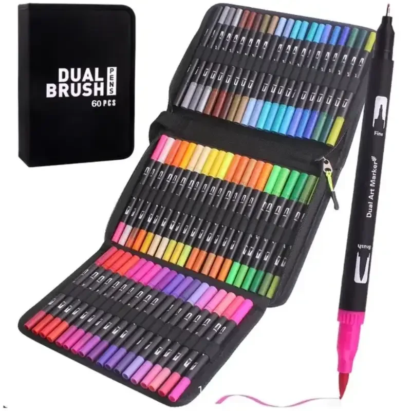 Маркери з малюнок Color pencil AND 60 CD, Акварельний набір маркерів 60 штук Лучшая цена