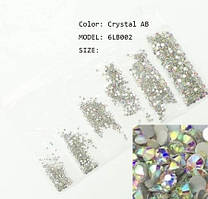 Набір страз холодної фіксації. Premium Crystal АВ SS3-SS10 Non-hot Fix 1600шт ( срібна підкладка)