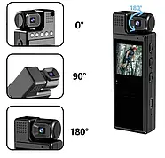 Нагрудна боді-камера з поворотною лінзою та датчиком руху L9 1080p Full HD Боді-камера з дисплеєм, фото 4