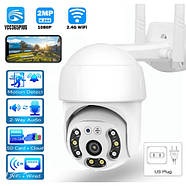 Вулична камера відеоспостереження з функцією двостороннього голосового зв'язку A8 Wi-Fi PTZ 1080P HD 2MP APP v380, фото 2