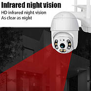 Вулична камера відеоспостереження з функцією двостороннього голосового зв'язку A8 Wi-Fi PTZ 1080P HD 2MP APP v380, фото 4