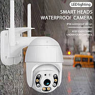 Вулична камера відеоспостереження з функцією двостороннього голосового зв'язку A8 Wi-Fi PTZ 1080P HD 4MP APP v380, фото 2