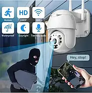 Вулична камера відеоспостереження з функцією двостороннього голосового зв'язку A8 Wi-Fi PTZ 1080P HD 4MP APP v380, фото 6