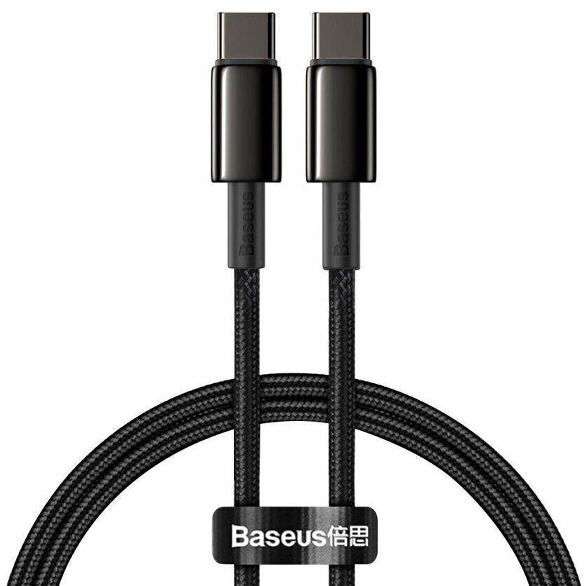Кабель Baseus Tungsten Gold Fast Charging data cable Type-C to Type-C 100W 5А 1m Black (CATWJ-01)