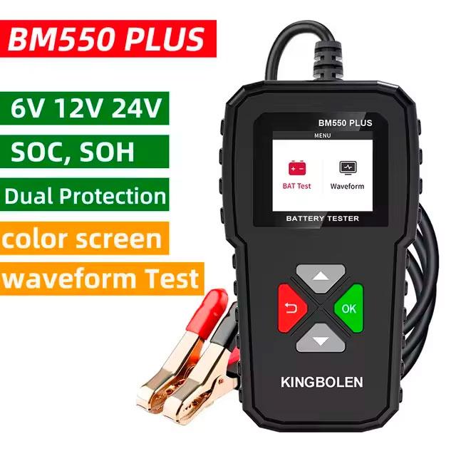KINGBOLEN BM550PLUS, тестер акумуляторів: 6В / 12В / 24В