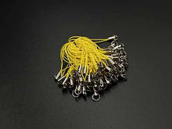 Жовтий Шнурок сувенірний Текстильний з кільцем 62 мм. Міцний Ремінець 100 шт/уп Фурнітура / Жовтий Шнурок сувенірний Текстильний з