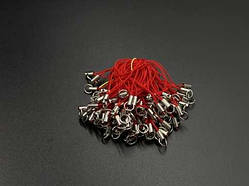 Червоний Шнурок сувенірний Текстильний з кільцем 62 мм. Міцний Ремінець 100 шт/уп Фурнітура / Червоний Шнурок сувенірний