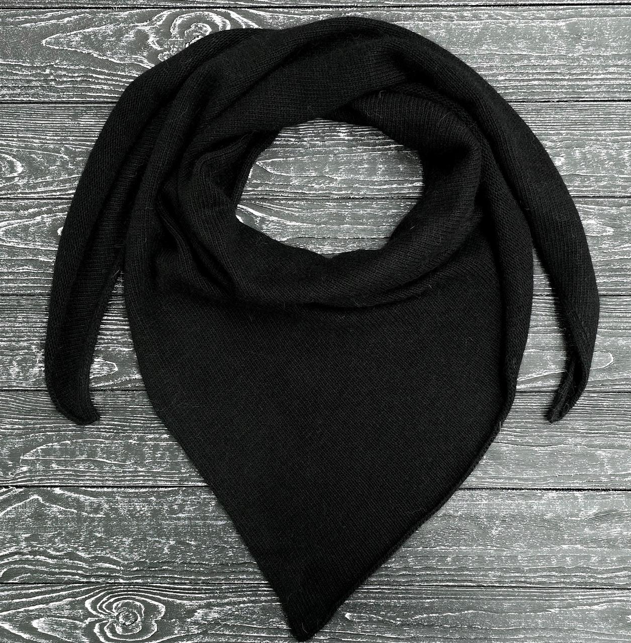 Бактус (хустка) жіночий зимовий ЧАРЛІ (ангора+вовна) ODYSSEY One size Чорний 14112, фото 1