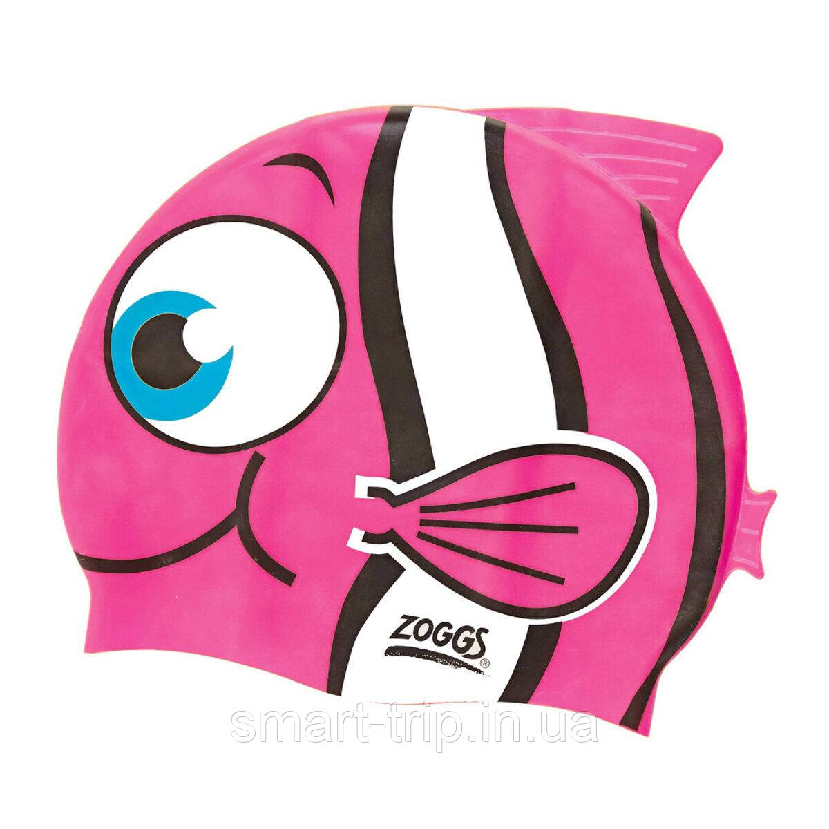 Шапочка для плавання дитяча Zoggs Character Silicone Cap рибка рожева