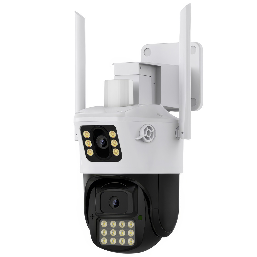 Вулична поворотна камера відеоспостереження з двома об'єктивами P12-P6MP Wi-Fi Бездротова поворотна камера, фото 1