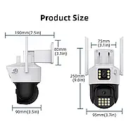 Вулична поворотна камера відеоспостереження з двома об'єктивами P12-P6MP Wi-Fi Бездротова поворотна камера, фото 7