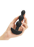 Анальне пробка з вібрацією B-vibe Triplet Anal Beads Black AIW Or2501, фото 7