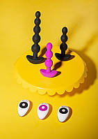 Анальне пробка з вібрацією B-vibe Triplet Anal Beads Black AIW Or2501, фото 9