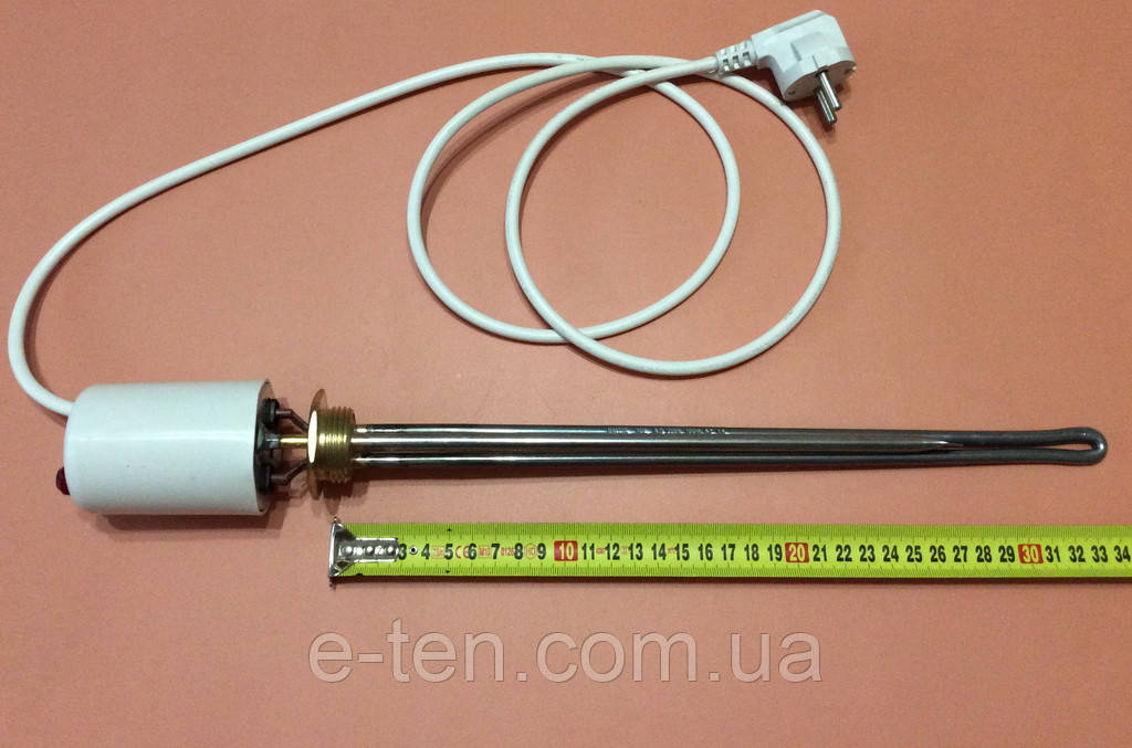 Тен в алюмінієвий радіатор 700W (Туреччина) / на різьбі 1" з турецьким терморегулятором (з ковпаком, проводом 1.4м)