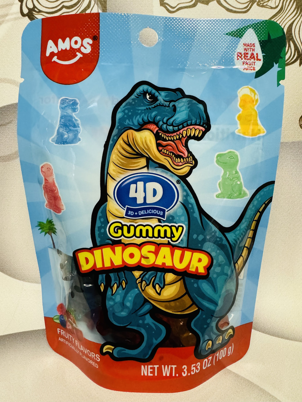 Дуже смачні желейні динозаврики AMOS 4D Delicious Gummi Dinosaur